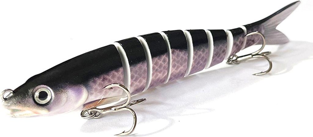 13,5 cm/19 g Mehrgelenk-Angelköder mit Haken, langsam sinkend, 8-teiliger Swimbait, bionischer Hartköder, Kunstköder, Süßwasser-/Salzwasser-An...