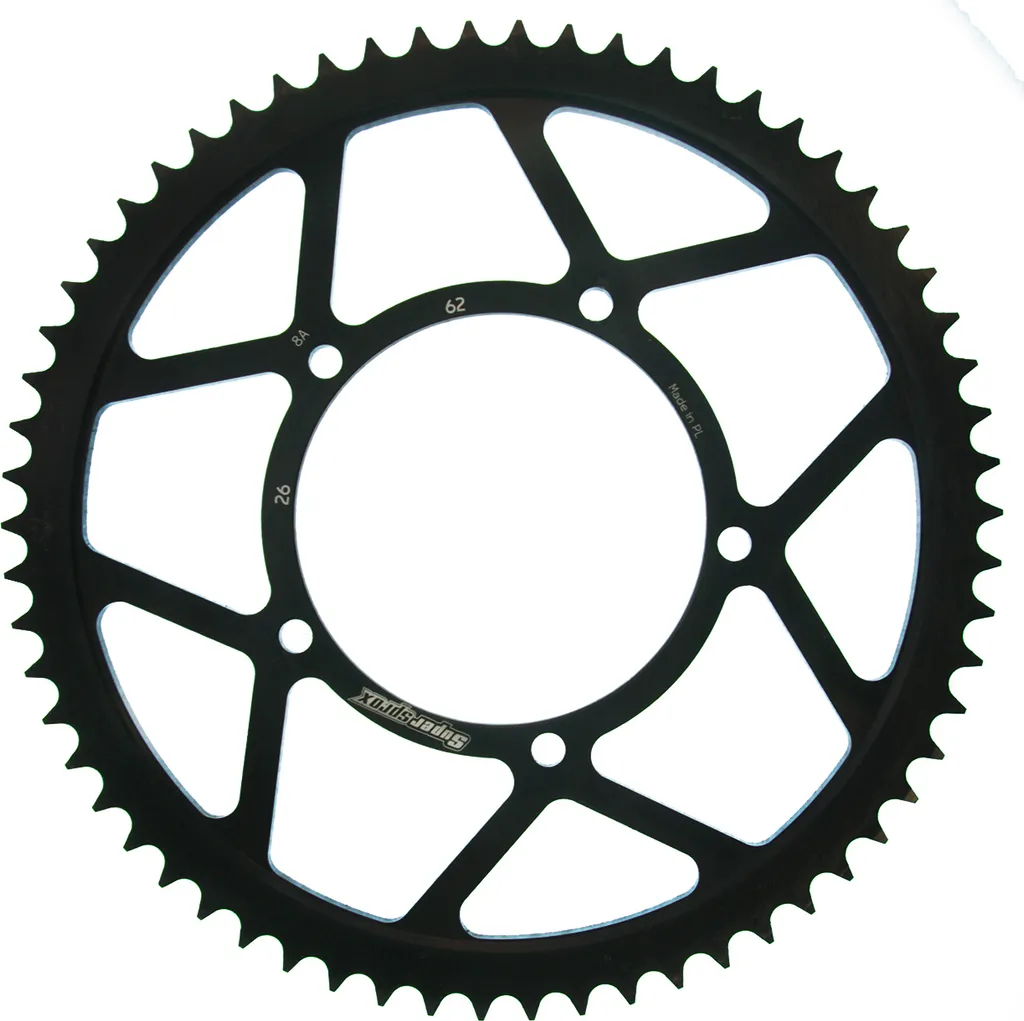 Pignon Arrière en Acier 62 Dents Pas 428 Noir pour Moto et Off-road