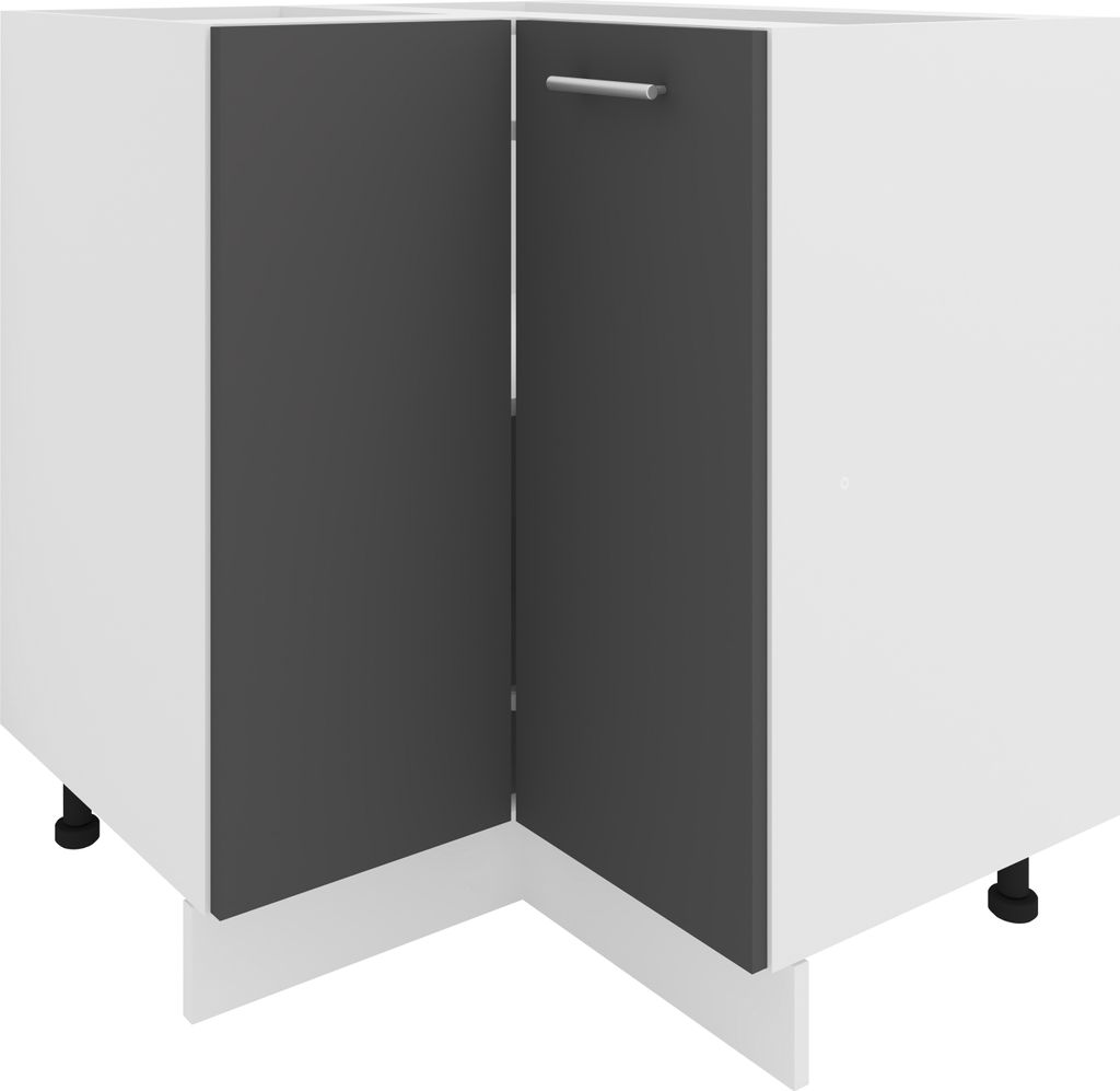 VCM Eckschrank | Höhenverstellbare Füße | Maße H. 82 x B. 76 x T. 76 cm | Küche Unterschrank | Kücheneckschrank - Esilo