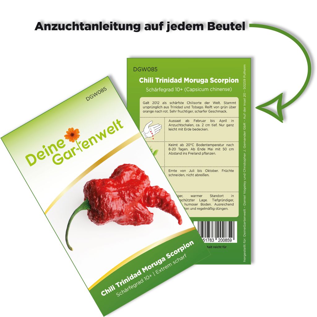 Chili Trinidad Moruga Scorpion Samen - Capsicum chinense - Produktbild 3
