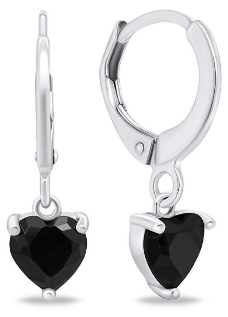 Silver hoop earrings Hearts EA654WBC