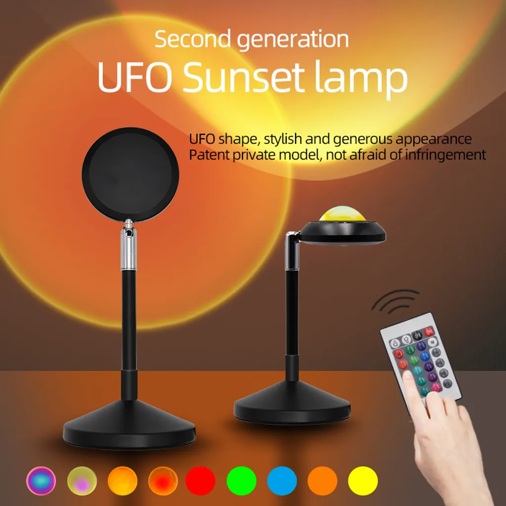 INF Lampe de Table Sunset Projection 16 Couleurs avec Télécommande - Noir - 8