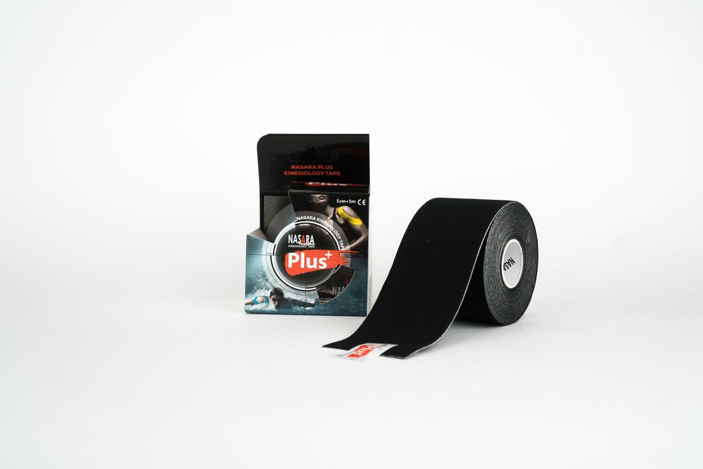Nasara Plus Tape 5cm x 5m : schwarz Farbe: schwarz