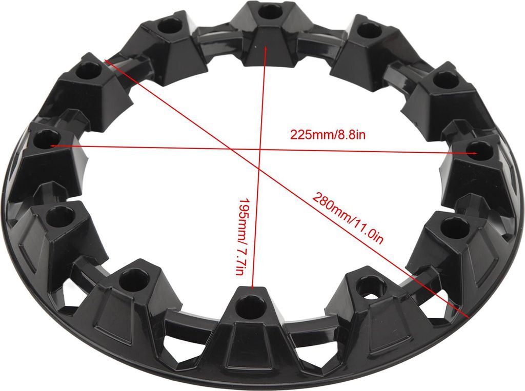 4-teilige Radnaben-Zierabdeckung, Radkappen, Reifenschutz, Felgenkappe, universell für ATV Go Kart 10 Zoll (Außendurchmesser: ca. 280 mm, Innendu...