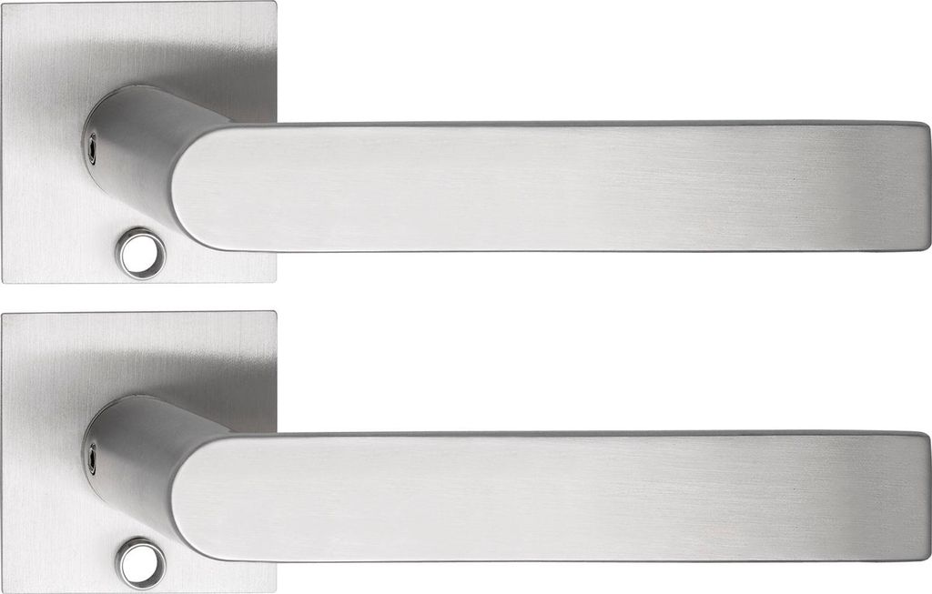 Solido Türbeschlag Dover | Türgriff solo, Flachrosette eckig | für Schlüssel, Edelstahl