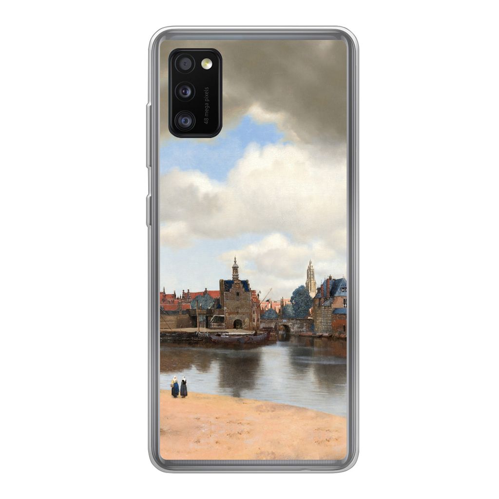 MuchoWow Handyhülle Schutzhülle Hülle für Samsung Galaxy A41 Ansicht von Delft - Gemälde von Johannes Vermeer Silikon Softcase Handy Hülle ...
