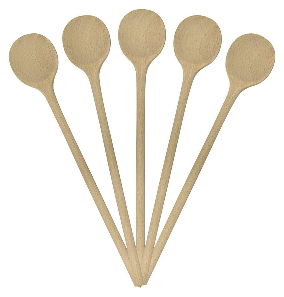 Holzkochlöffel Set 35 cm unbehandelt (Hartholz Buchenholz) für Pfannen und Gulaschtöpfe (10 Stück)