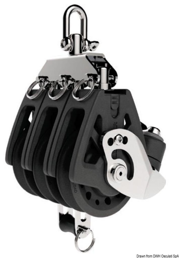 Synchro 72 Dreifachblock mit Becket und Klemmen - Osculati 68.310.71