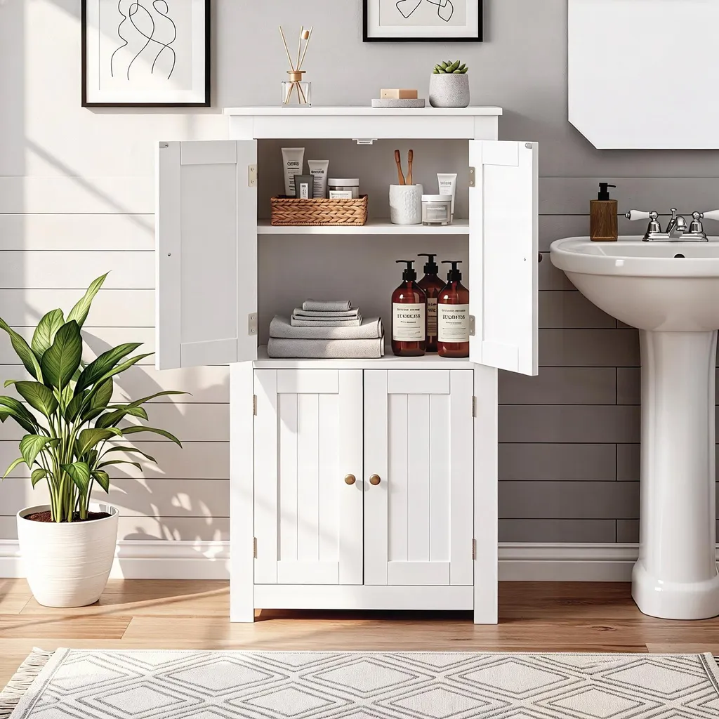 Armoire de salle de bain gain de place blanche pour petits espaces 110cm - 2