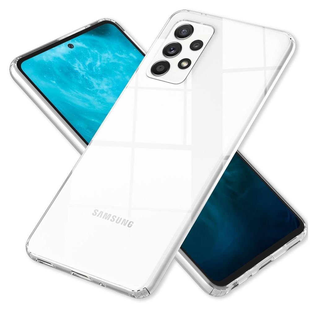 Klare Kratzfeste Hülle für Samsung Galaxy A53, Transparent Anti-Gelb Durchsichtig Stoßfest Harte Rückseite & Silikon Rahmen, Hybrid Handyhülle...