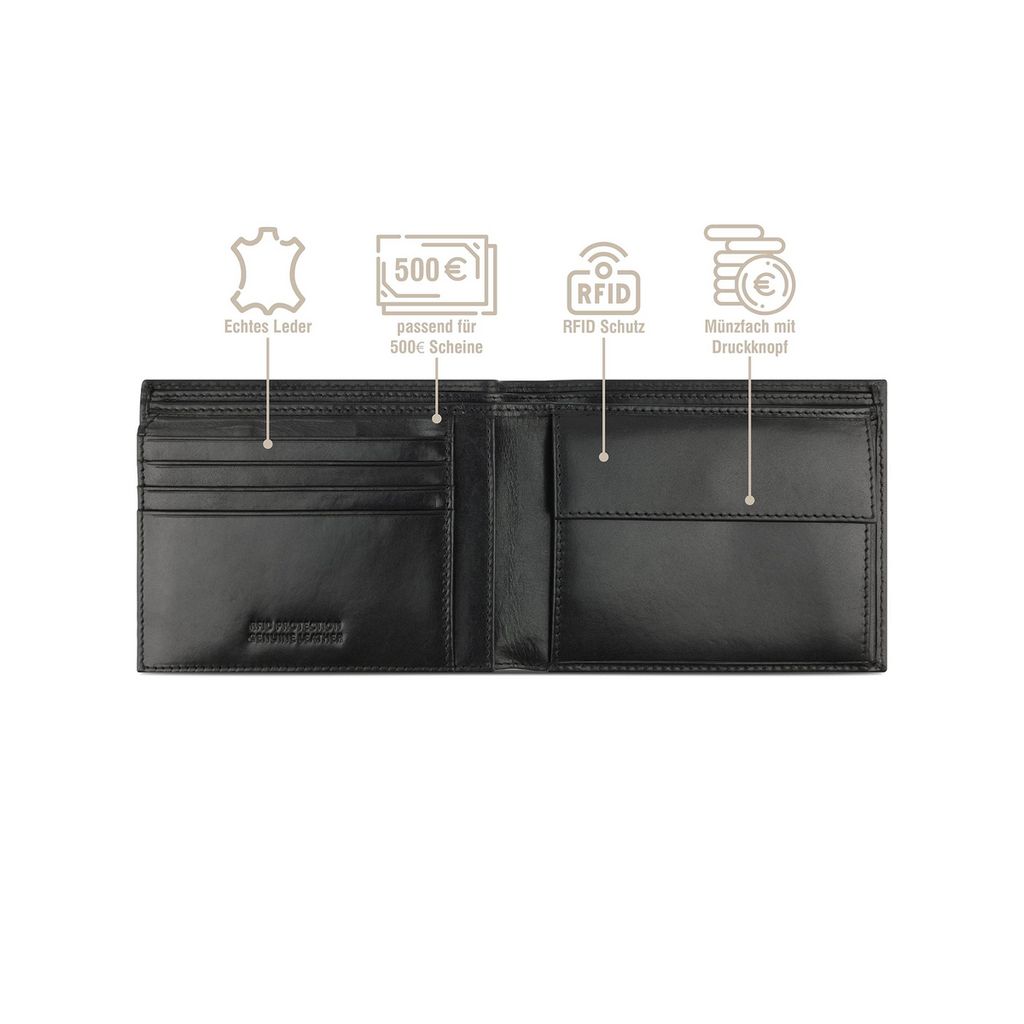 bugatti porte-monnaie Nobile Wallet With Flap Black noir Image du produit 