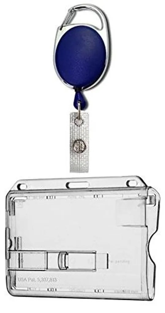 Porte-badge horizontal en plastique avec fermeture éclair de sécurité