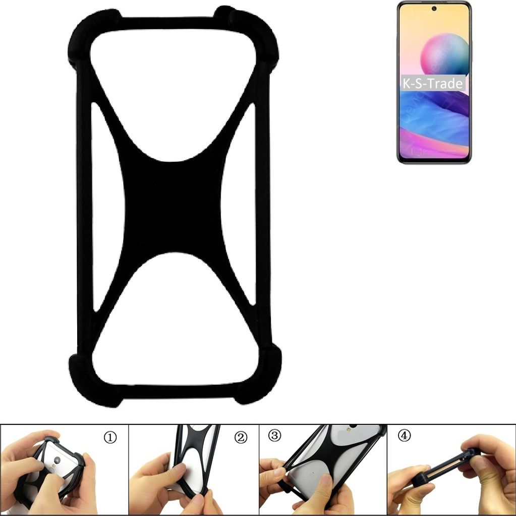K-S-Trade Handy-Hülle Schutz-Hülle kompatibel mit Xiaomi Redmi Note 10 JE Silikon Bumper TPU Softcase Smartphone Stoßschutz, schwarz