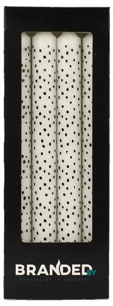 Candele intinte a forma di stecchino, decorate con pois, Immagine del prodotto 