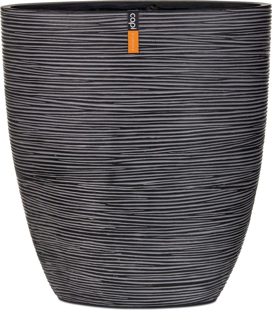 Capi Europe - Topf oval hoch Rib - Anthrazit - 14x32x17