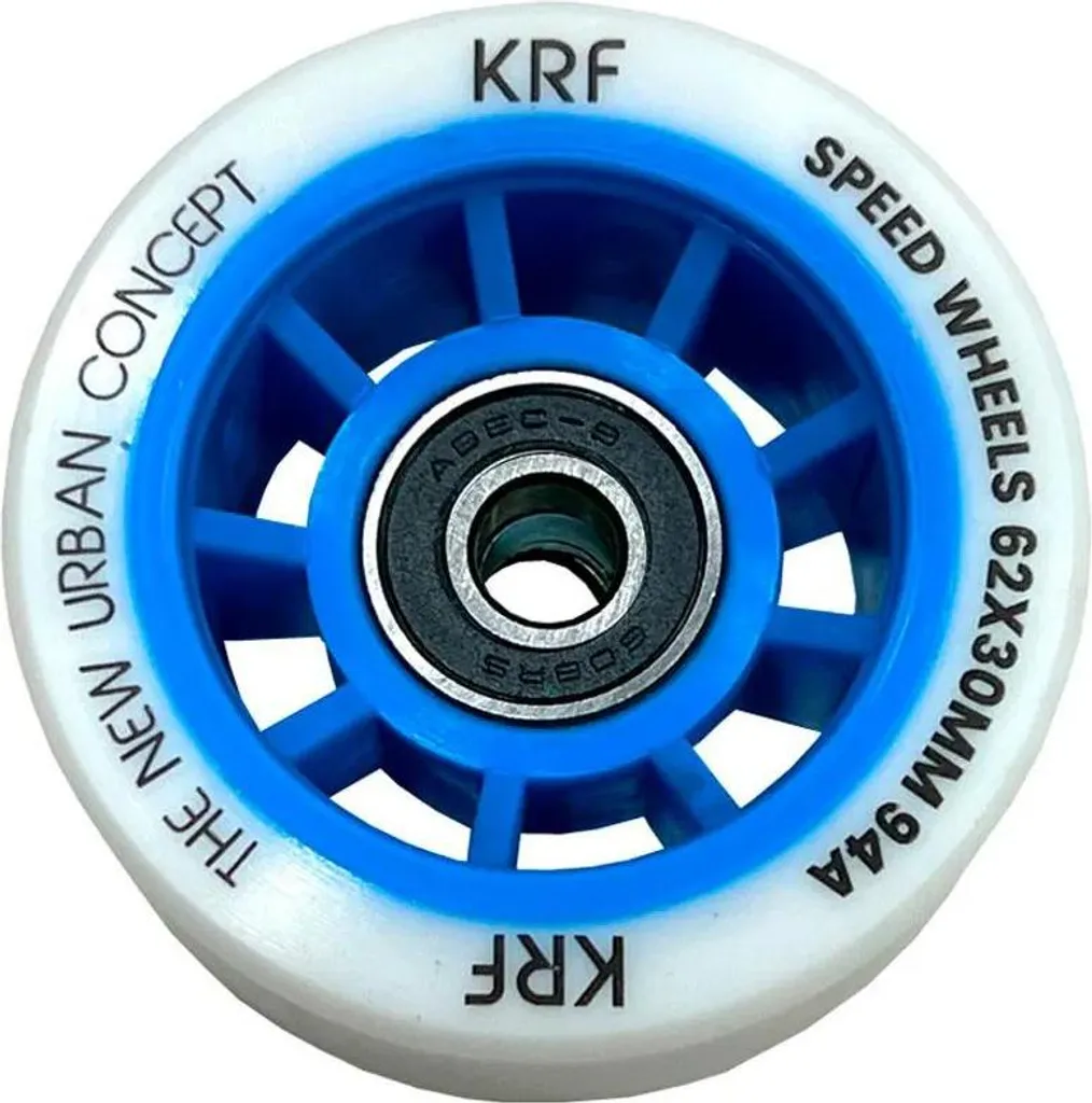 Krf 30mm Abec9 Sac de 8 Roues de Roller Argent 62mm 94A Performance
