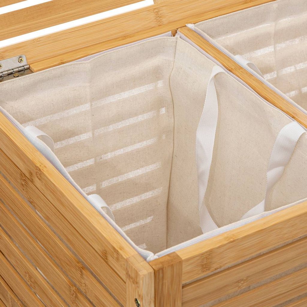 Dvojitý koš na prádlo 100 L, Bamboo Obrázek produktu 17