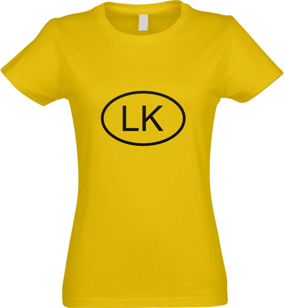 Kiwistar - T-Shirt tailliert - Damen - gelb - Sri Lanka LK - mit Motiv Bedruckt - Funshirt Design - Sport - Freizeit - Damen - L