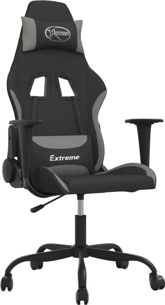 Sedia Gaming Tessuto Grigio Chiaro e Nero - Gaming Chair Professionale