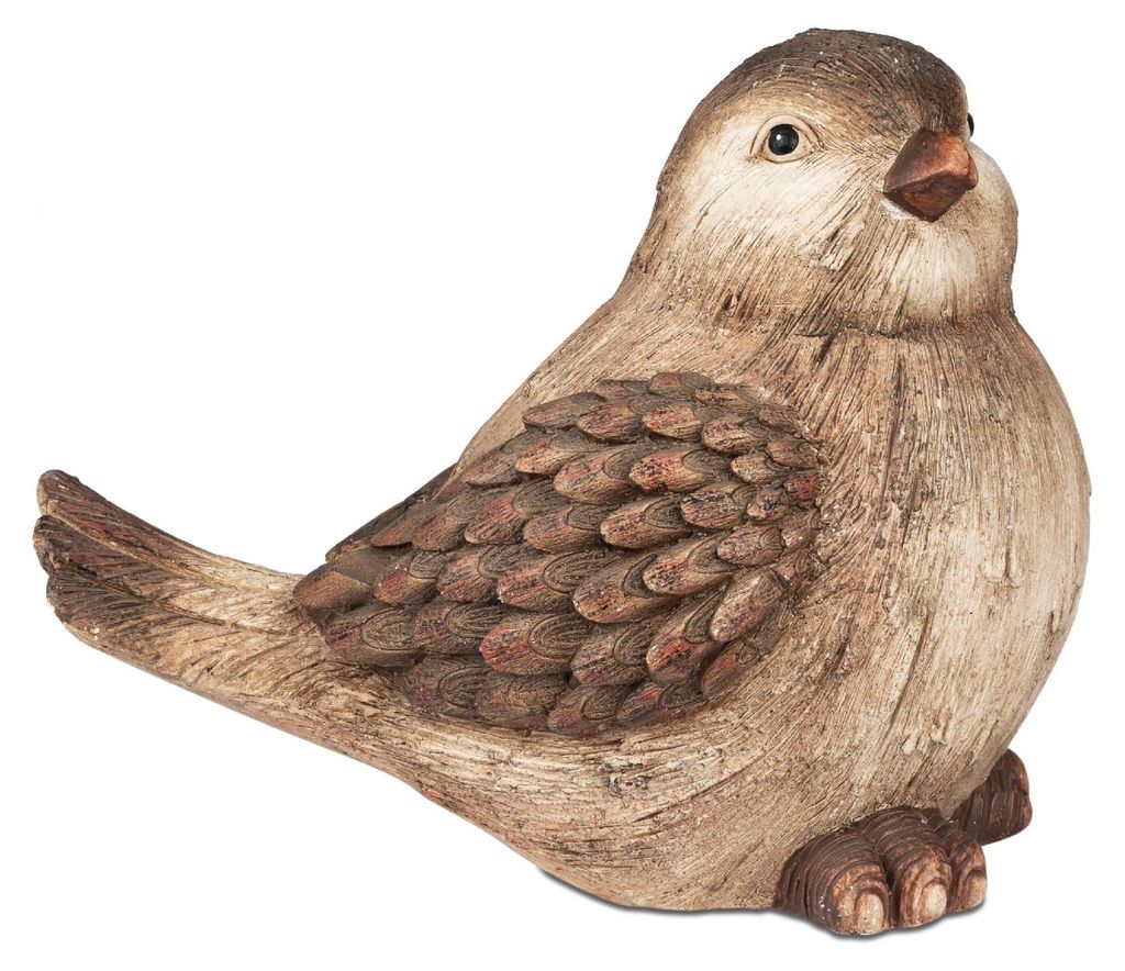 Dekofigur Vogel HERBST sitzend H. 31cm braun aus Magnesia Produktbild 