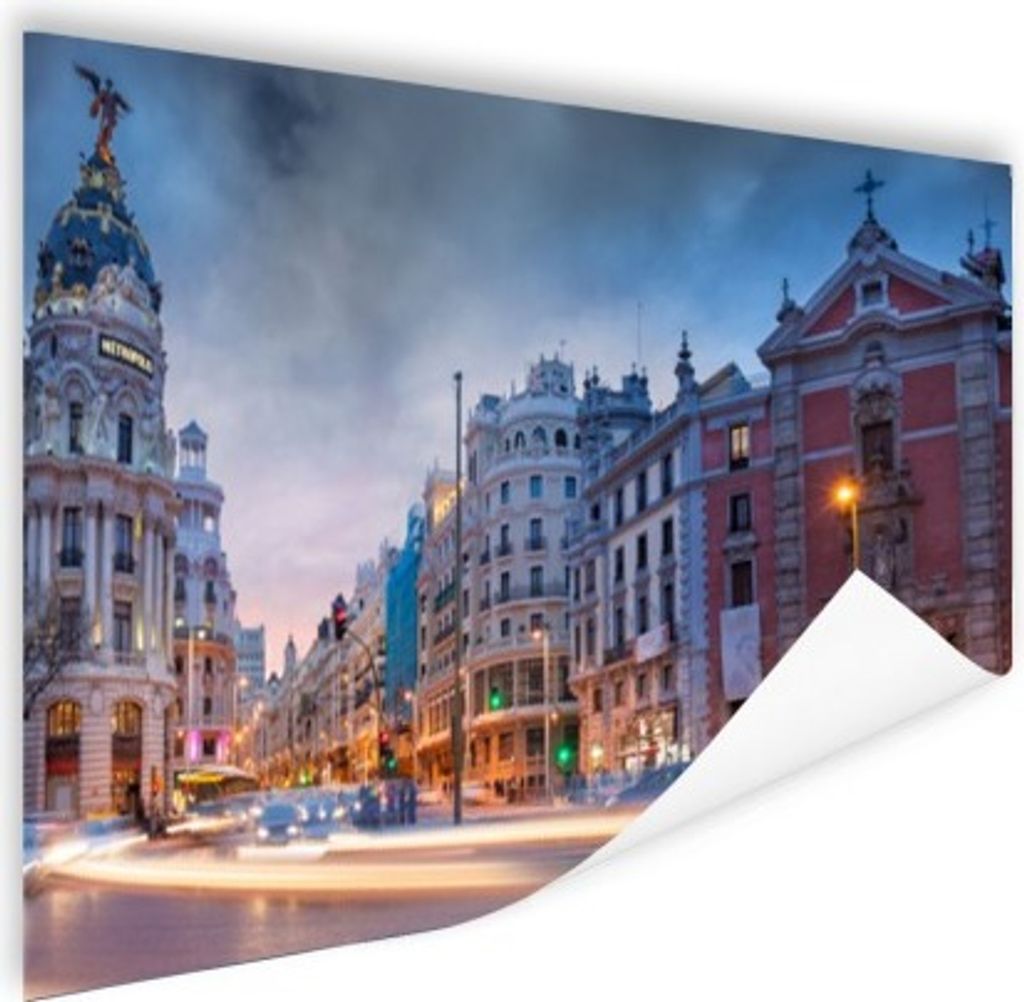 MuchoWow Poster Madrid - Auto - Nacht 180x120 cm - Fotoplakat