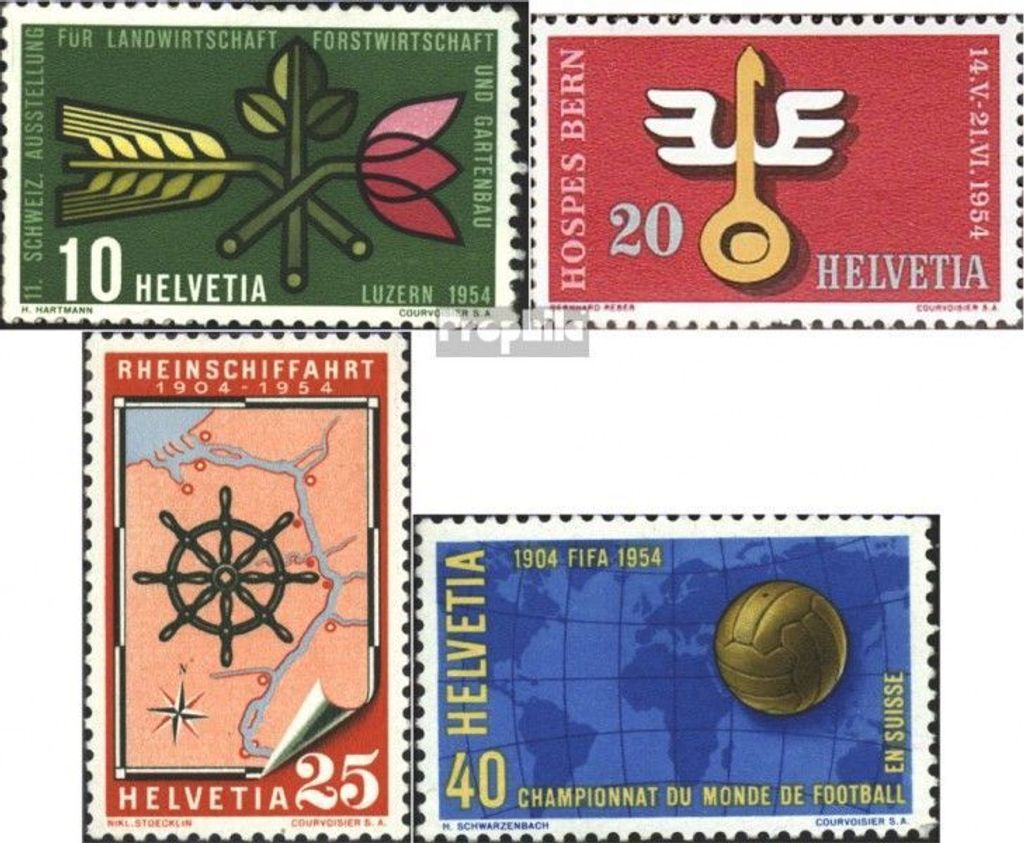 Briefmarken Schweiz 1954 Mi 593-596 (kompl.Ausgabe) postfrisch Jahresereignisse