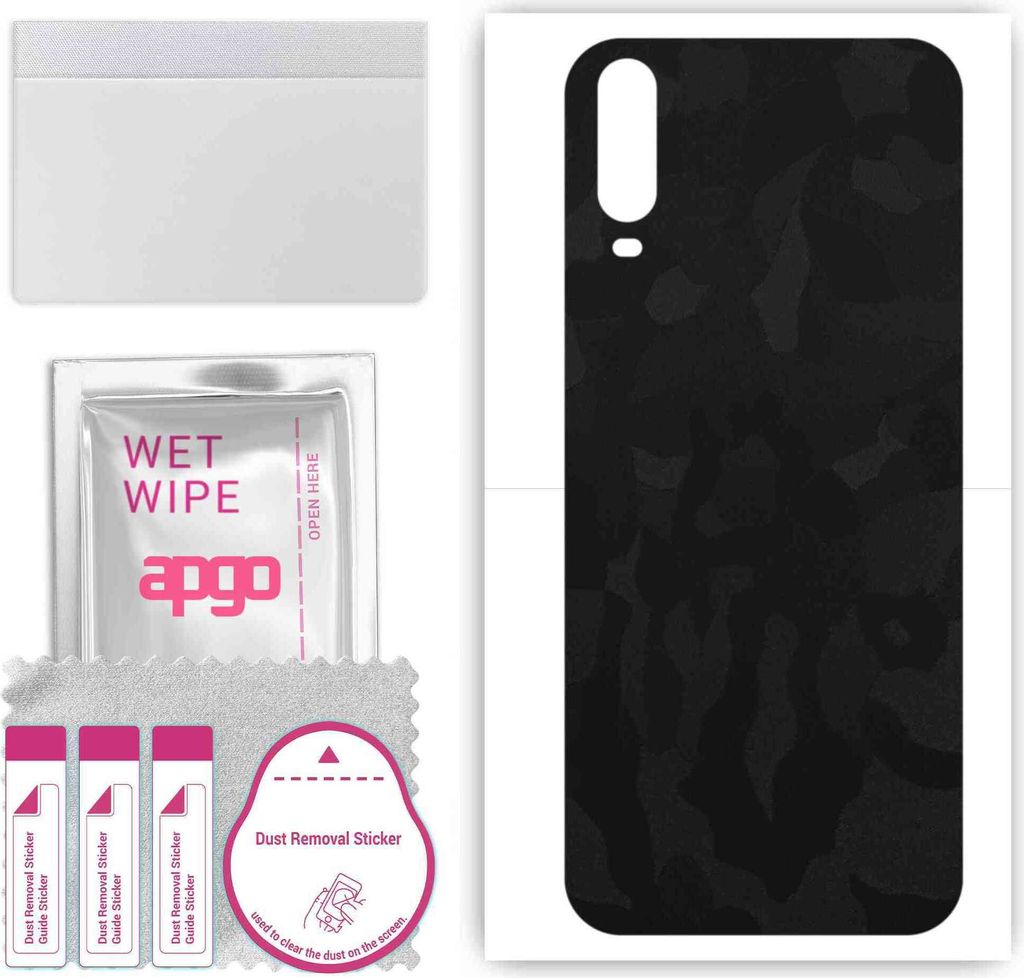 apgo Rückseite Schutzfolie, Skin, kompatibel mit Wiko View4 Lite, Hinten Displayschutzfolie aus Vinylfolie, kratzfest, einfache Montage - Schwarze...