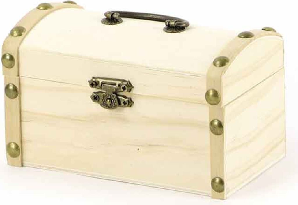 Hölzerne Piratenkiste zum Dekorieren - 8 x 8 x 13 cm