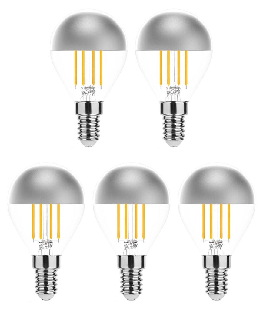 Modee E14 LED-Lampe 4W - 400lm - 2700K - Warmweiß - LED-Filament-Mini-P45-Scheinwerferlampe - Ersetzt 40W-Halogen-Glühbirne - 5 Stück