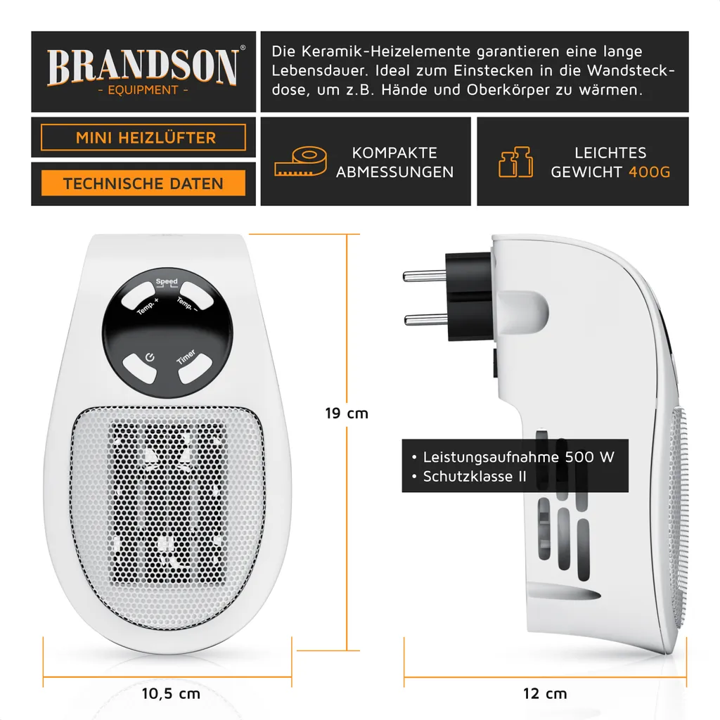 Radiateur Soufflant avec Télécommande et Arrêt Automatique de Sécurité - 2
