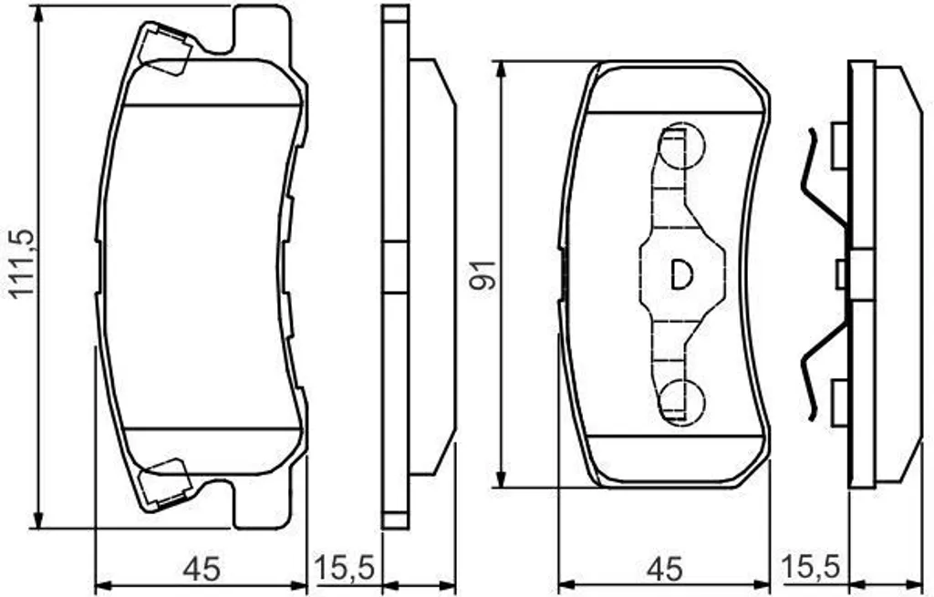 Plaquettes de frein BOSCH anti-bruit pour Jeep Compass OE 68020256AA