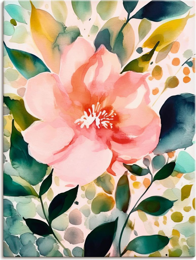 ARTland Leinwandbild Tropischer Hibiskus Abstrakt Größe: 30x40 cm