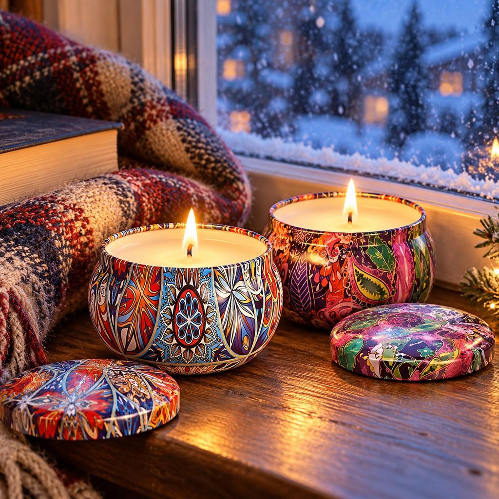 Duftkerzen aus Sojawachs in Dosen, Geschenkset, 8 Stück