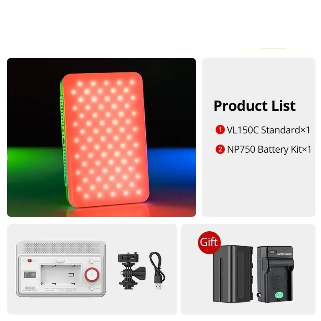 Offerta Kit 2 AMBITFUL VL15C: Luci LED RGB Professionali e Portatili