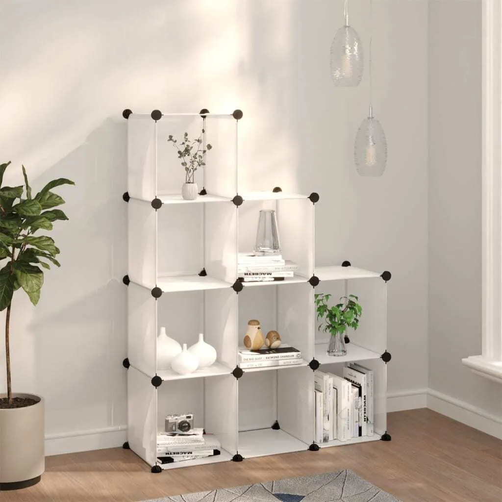 Meuble de rangement 9 cases modulables en plastique PP transparent - 2