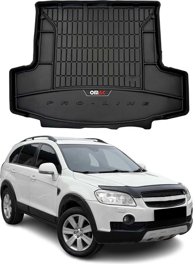 OMAC Gummi Kofferraumwanne für Chevrolet Captiva 2006-2018 7-Sitz TPE Schwarz