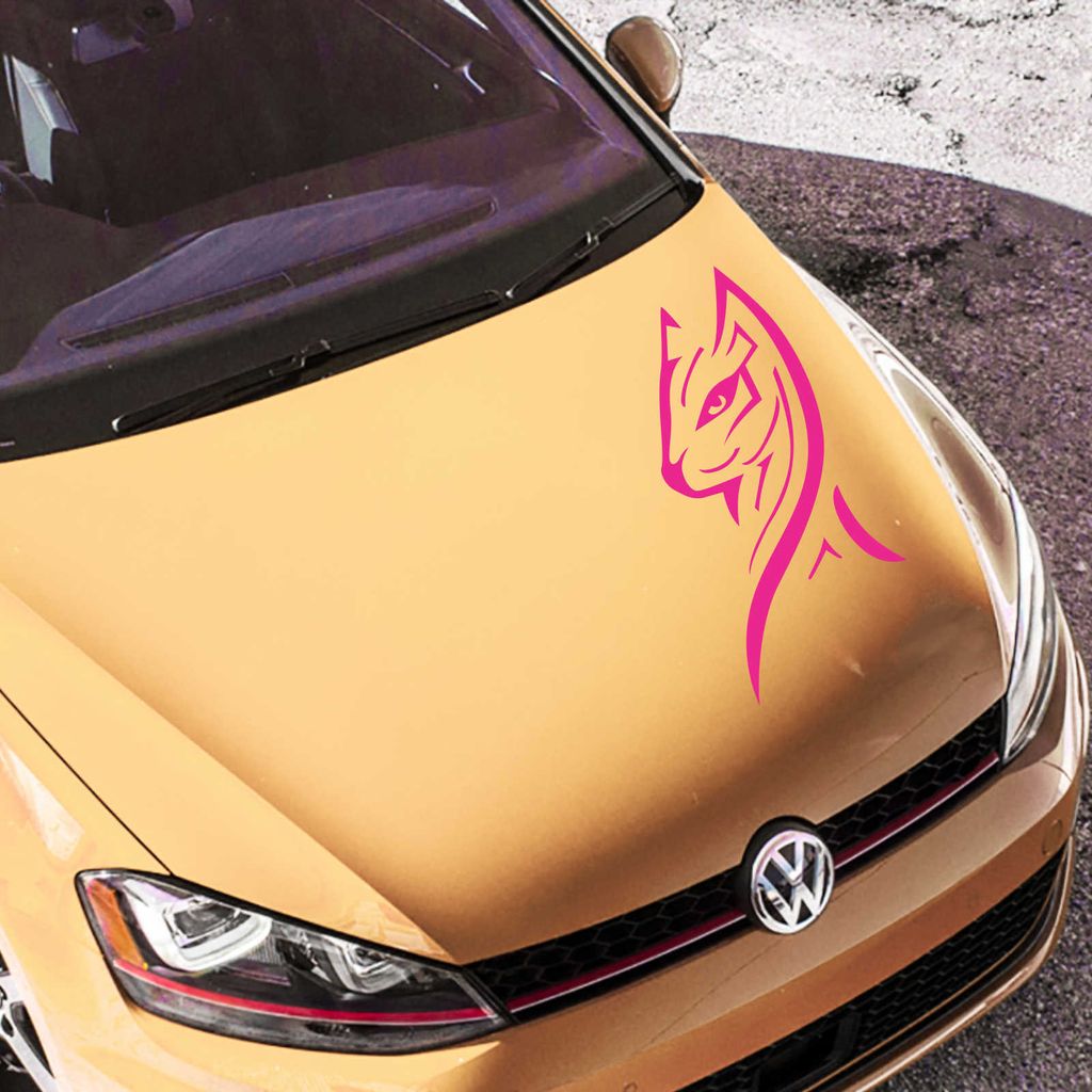 Aufkleber - Autoaufkleber "Luxury Kitty" 80cm x 40cm pink - Tuning Carystyling Heckscheibe Auto