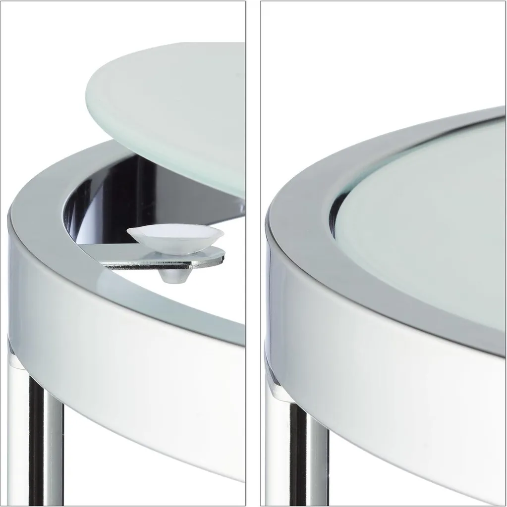Table d'appoint ronde argent compacte - Gain de place pour petit salon - 4