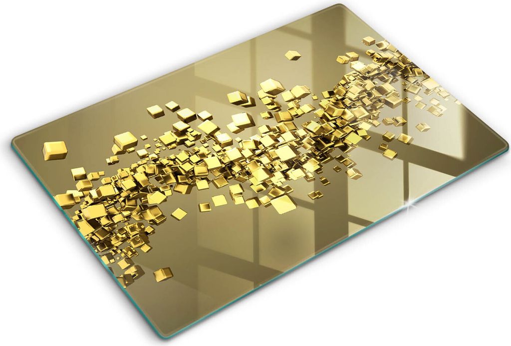 Abdeckung Glas - Küchenabdeckung - 80x52 cm - Abdeckplatte -Abstrakte 3D-Geometrie