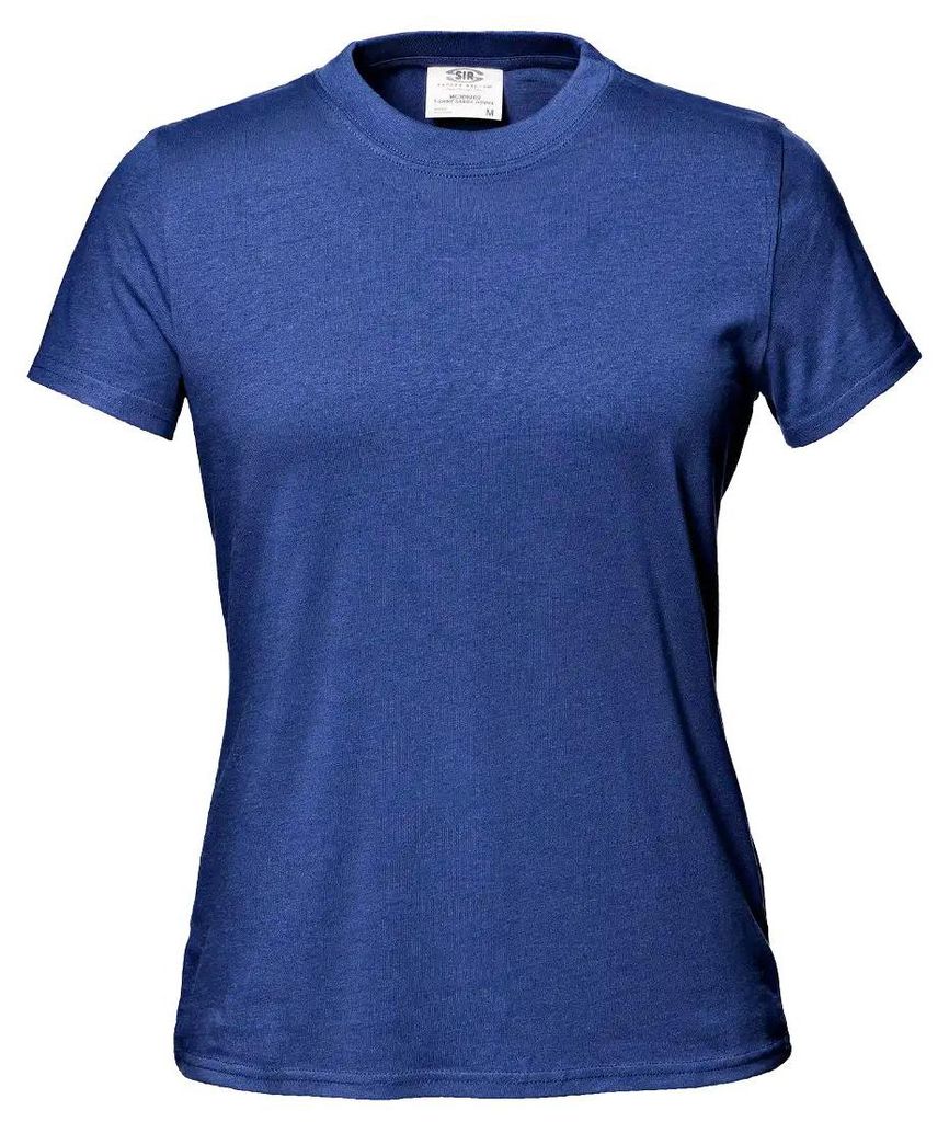 Sir Safety Samba Ladies Arbeits-T-Shirt Damen Kurzarm 100% Baumwolle 12 Stück, M, Blau