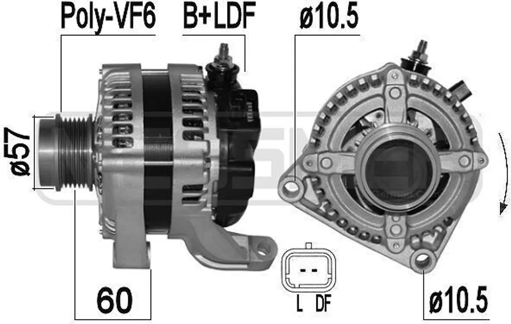 Alternateur 140A pour Jeep Cherokee KJ et KK - Réf ERA 209387A OE
