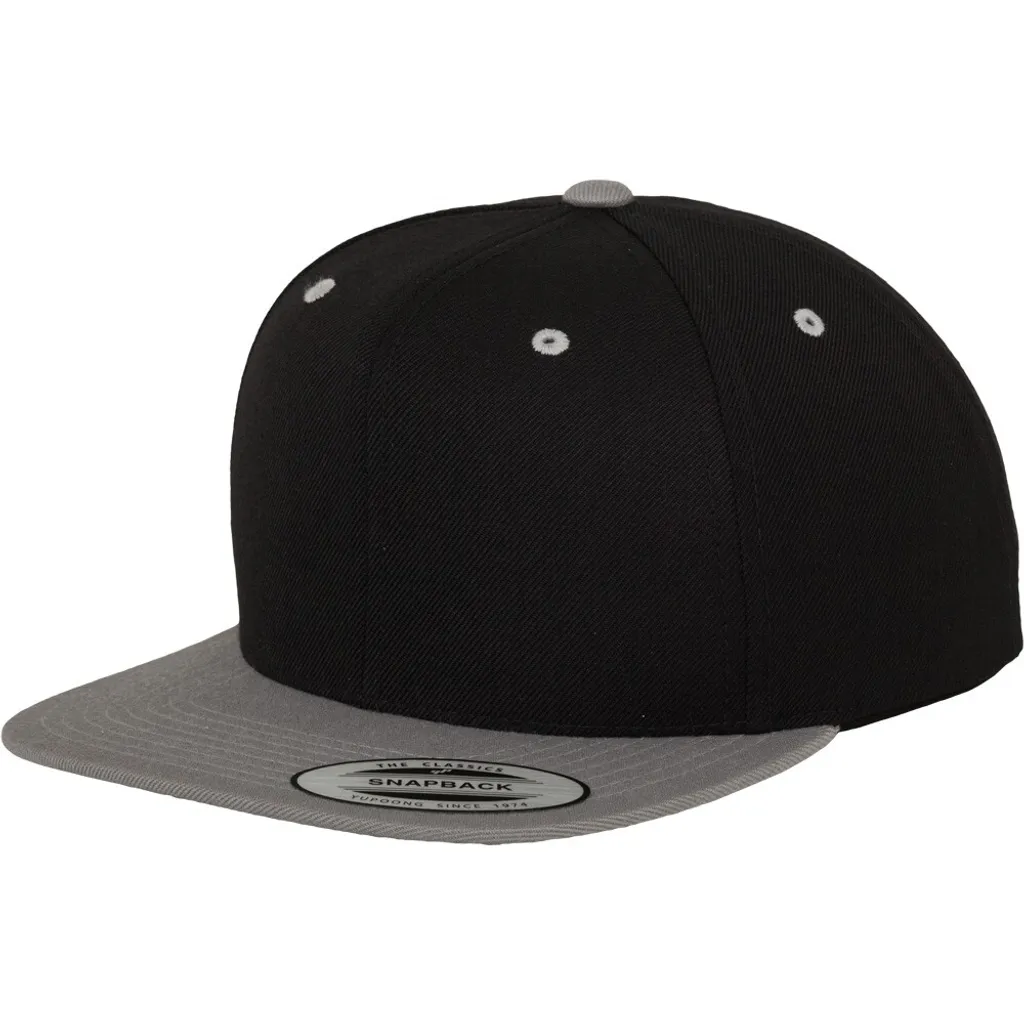 Flexfit Yupoong 6089MT Snapback Vintage Nero Argento - Classic 2-Tone