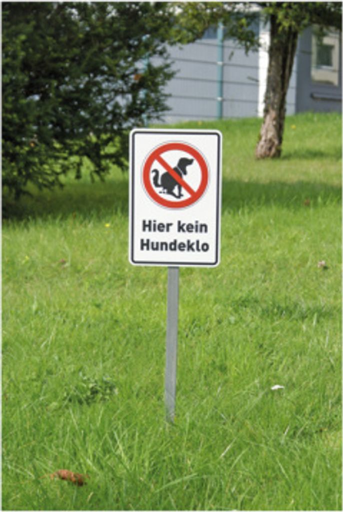 Dreifke Schilderset, Hier kein Hundeklo - Schild, Erdspieß, Verstärkerplatte...