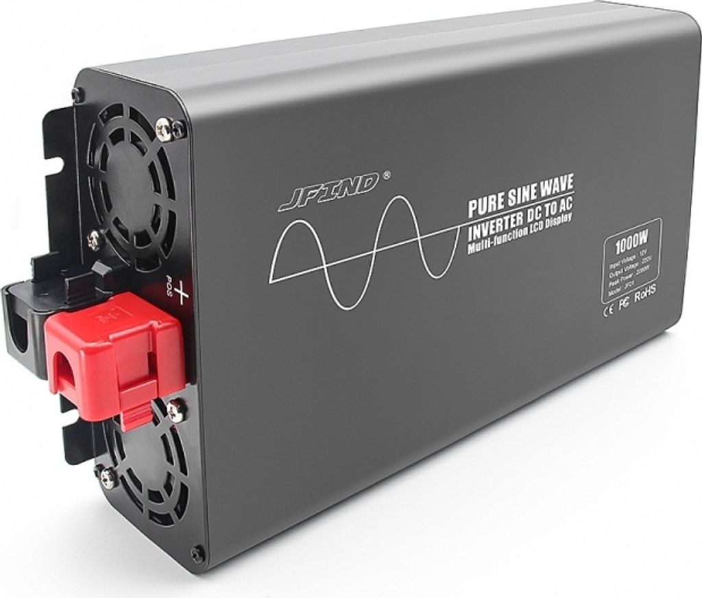 Auto 1000W 12V zu 220V Pure Sine Wave Power Inverter, EU Plug