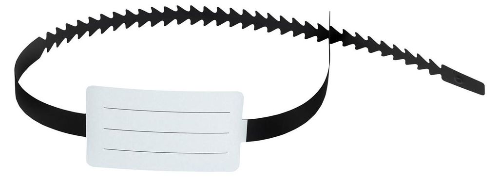 einteiliger Rad-/Reifenanhänger mit weißem Beschriftungsfeld, 800 mm lang, mit Raster-Schnellverschluss, Schwarz, Verpackungseinheit: 1 P/100