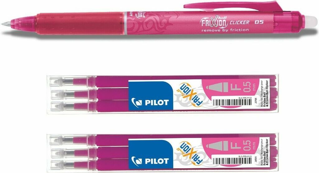Frixion Clicker 0.5 pink + 6 Ersatzminen pink