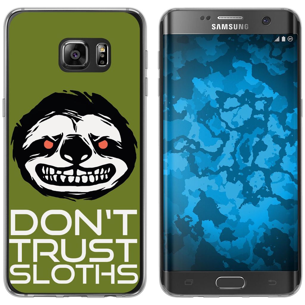 PhoneNatic Case kompatibel mit Samsung Galaxy S7 Edge Silikon-Hülle Crazy Animals Faultier M3