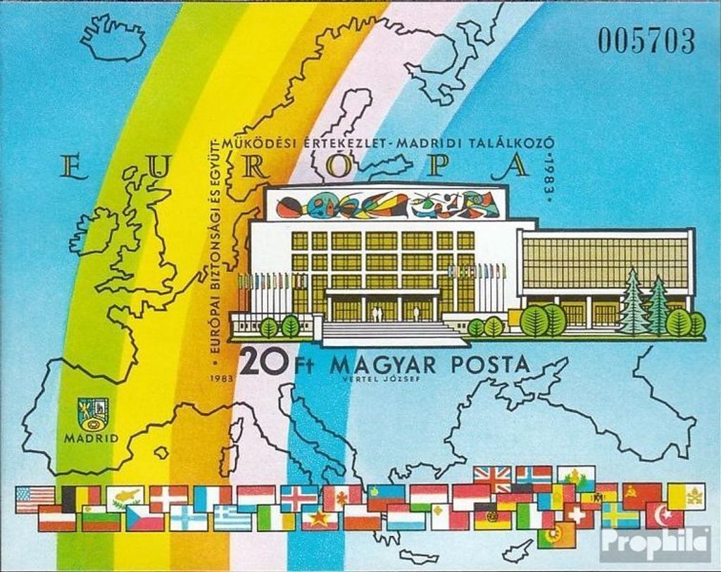 Briefmarken Ungarn 1983 Mi Block168B (kompl.Ausg.) gestempelt KSZE
