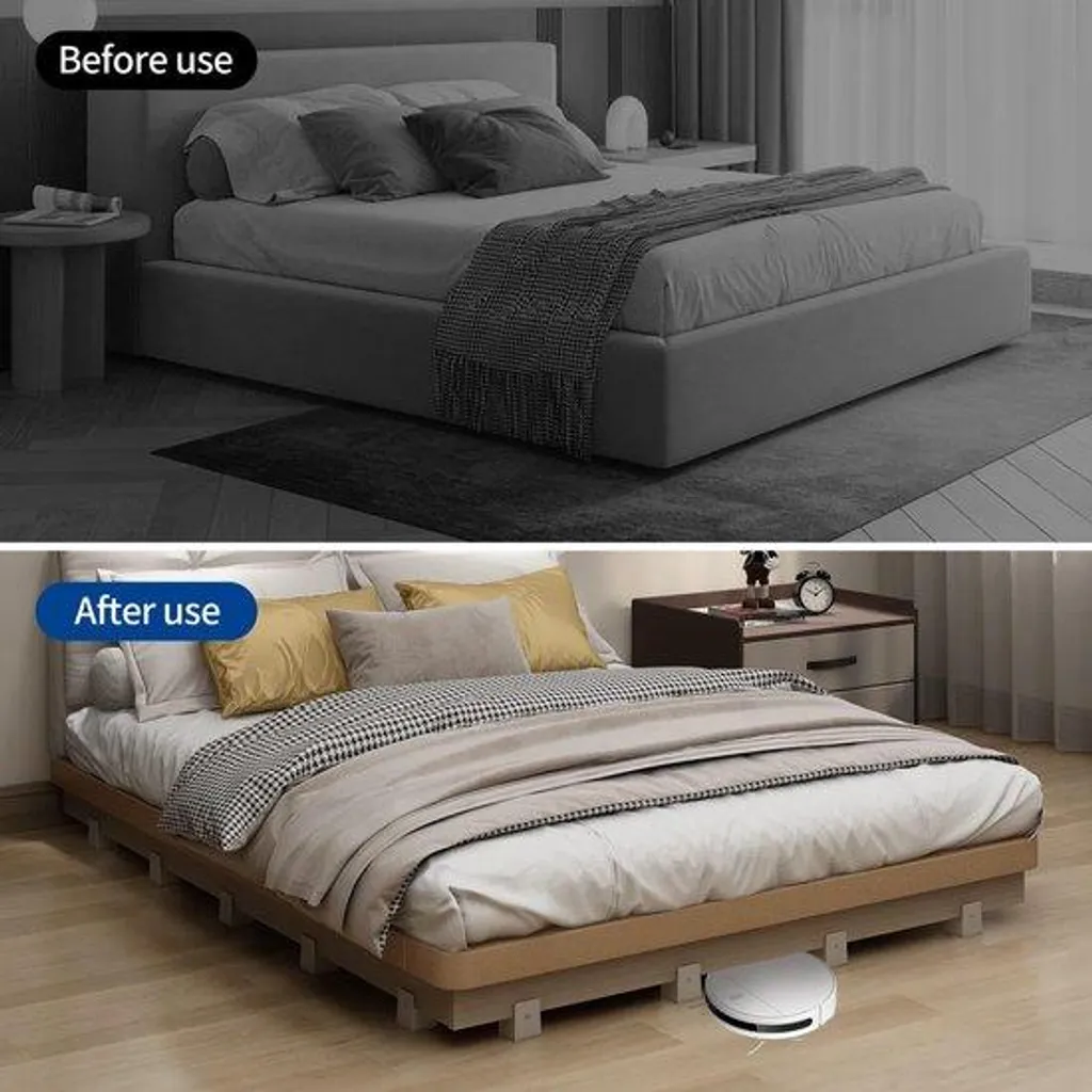 Rehausseurs de meubles réglables 5 cm avec pince de serrage fixe, beige