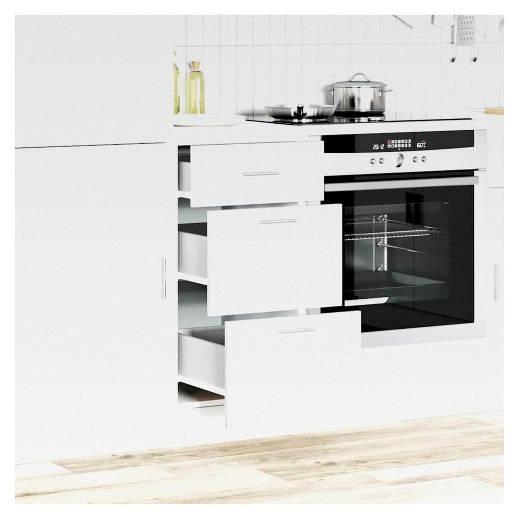 Unterschrank Lyon Weiß 40x46x81,5 cm Holzwerkstoff, Küchenschrank, Gastronomieschrank, Küchenmöbel, Aufbewahrungsschrank